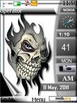 Download mobile theme White skull cLOck