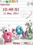 Download mobile theme Love cute clockj