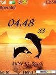 Download mobile theme Dolphines Clock With Date