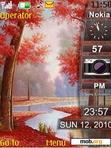 Download mobile theme Autumn clock