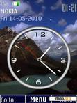 Скачать тему mountains clock animated