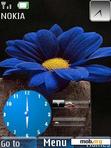 Download mobile theme Flower Clock With Battery Signal And Ico