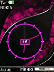 Download mobile theme Analog clock pink