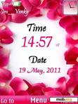 Download mobile theme rose love clock