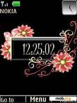 Скачать тему Flowers Clock