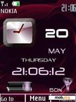 Download mobile theme clock date battery red