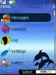 Download mobile theme Dolphins Clock