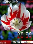 Download mobile theme Red flower clock