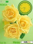 Скачать тему Yellow Rose Clock