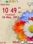 Download mobile theme Flowers clock