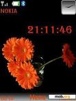 Download mobile theme Flowers Clock