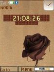 Скачать тему Brown Flower Clock