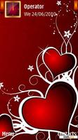 Download mobile theme Red hearts