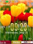 Download mobile theme Gold flower clock