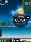 Download mobile theme beach clock