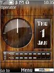 Download mobile theme wooden clock