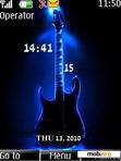 Download mobile theme Guitar With Clock