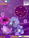 Download mobile theme Flowers Clock With Icons