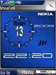 Скачать тему Chrome Blue Clock