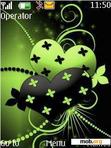 Download mobile theme Green Hearts