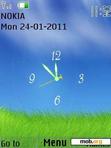 Скачать тему Grass Clock