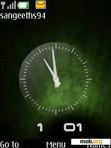 Download mobile theme Green dual clock