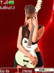 Download mobile theme Girl with a guitar _ animat