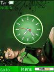 Download mobile theme Girls N Green Clock