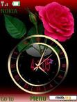 Download mobile theme Rose Clock With Icons