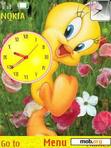 Download mobile theme Tweety Clock With Icons