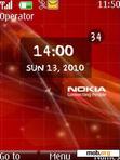 Download mobile theme Nokia Red Clock