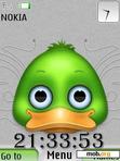 Download mobile theme Cute Duck Clock With Cool Icons