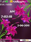 Download mobile theme Pink Flower Clock