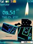 Download mobile theme Neon zippo clock