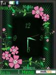 Download mobile theme Flowers Clock With Cool Icons