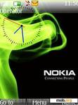 Download mobile theme Nokia Green Clock