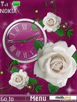 Download mobile theme White Rose Clock