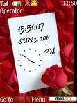 Download mobile theme Roses Clock