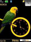 Download mobile theme Parrot Clock With Icons