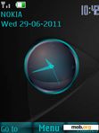 Download mobile theme Black theme, neon clock