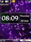 Скачать тему Purple Neon Clock