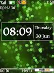 Скачать тему Green Neon Clock