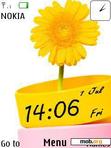 Скачать тему yellow flower clock