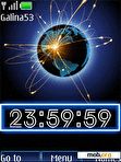 Download mobile theme Clock Earth Animation