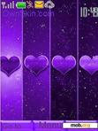 Download mobile theme dark purple hearts