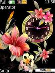 Скачать тему Flowers Clock With New Icons