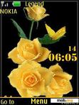 Download mobile theme Yellow Flowers Clock