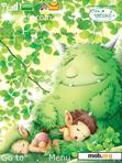 Download mobile theme green tree with child