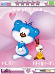 Download mobile theme Blue Bear in love