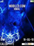 Download mobile theme Neon Blue Skull